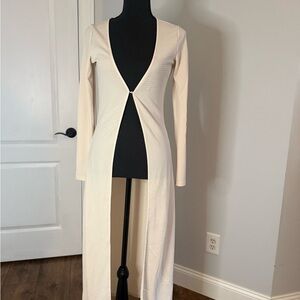 Fashion Nova Cream Long Cardigan